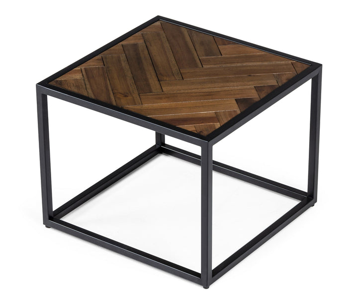 Modrest Pasada Industrial Brown Acacia End Table - MONAVILLA