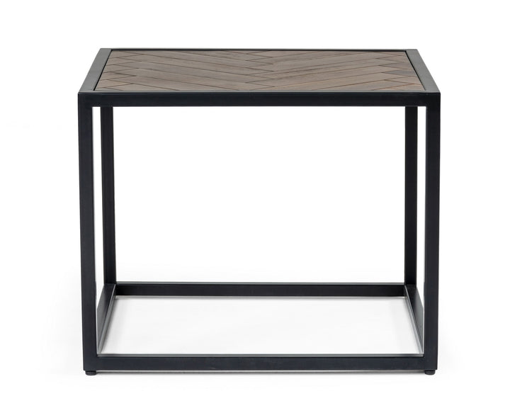 Modrest Pasada Industrial Brown Acacia End Table - MONAVILLA