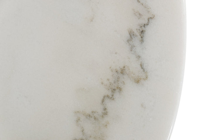Modrest Fairway Glam White Marble and Brushed Gold End Table - MONAVILLA