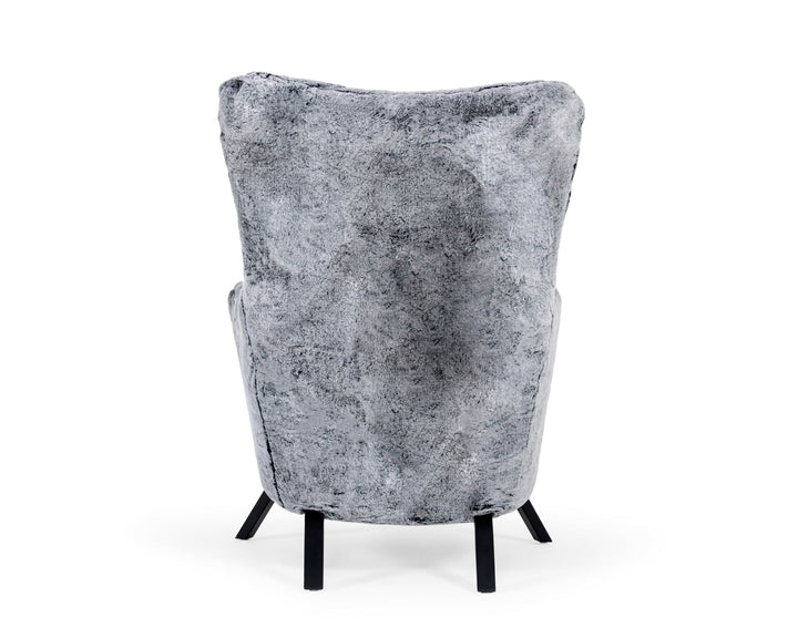Modrest Findon Glam Grey Faux Fur Accent Chair - MONAVILLA
