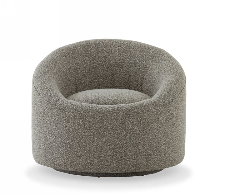 Modrest Frontier Glam Grey Fabric Accent Chair - MONAVILLA