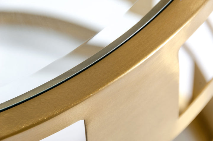 Modrest Kudo Glam Clear Glass and Gold Glass End Table - MONAVILLA