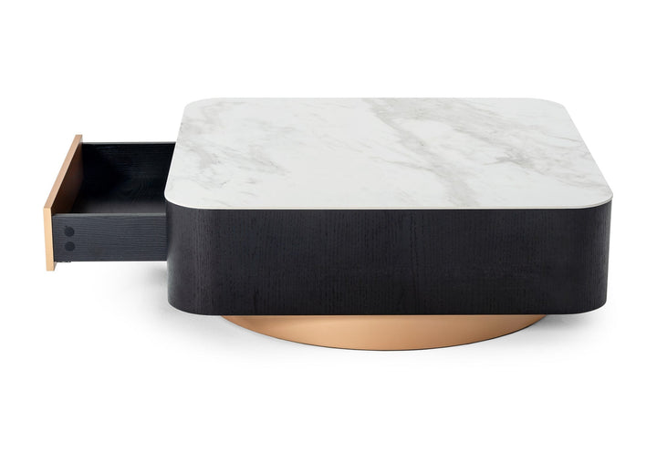 Modrest Peak Modern Black Oak Coffee Table - MONAVILLA