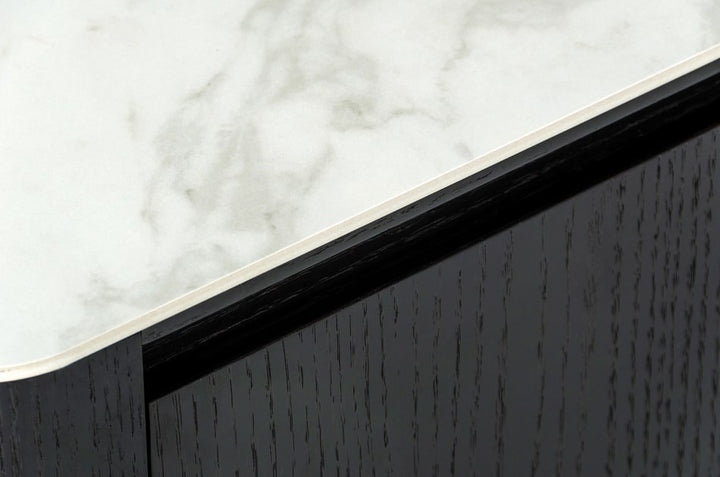 Modrest Peak Modern White Ceramic/Black Oak/Rosegold Buffet - MONAVILLA