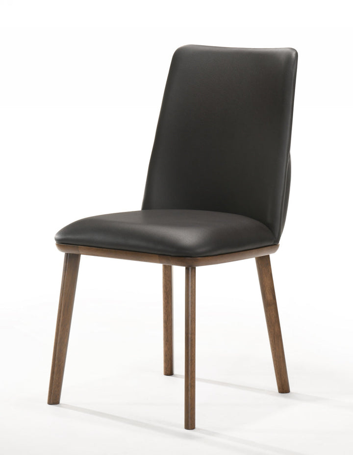 Modrest Utah Modern Walnut and Brown Eco Leather Dining Chair (Set of 2) - MONAVILLA