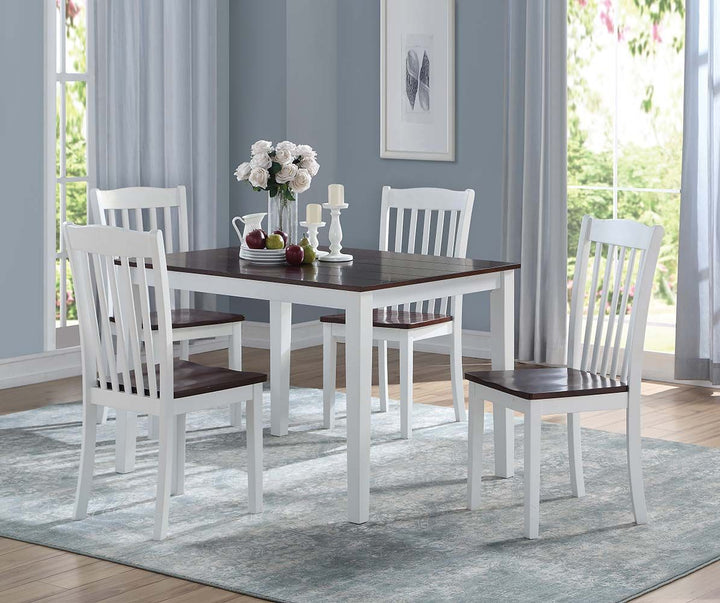 ACME Green Leigh White & Walnut Side Chair Model 77077 - MONAVILLA