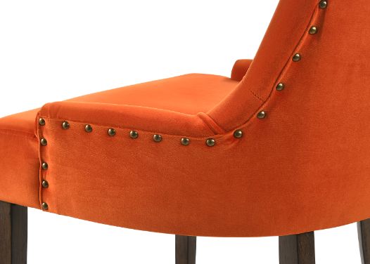 ACME Farren Orange Velvet & Espresso Finish Side Chair Model 77164 - MONAVILLA
