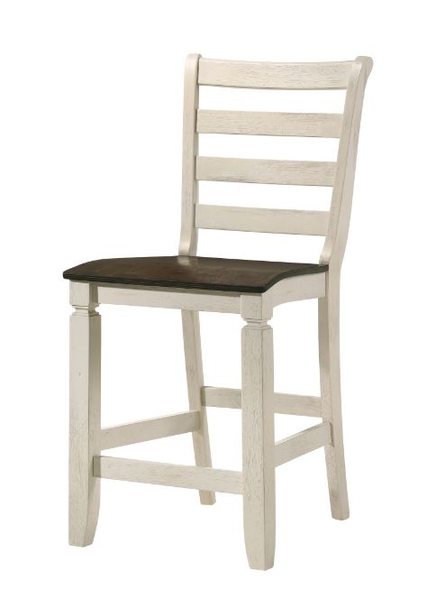 ACME Tasnim Oak & Antique White Finish Counter Height Chair Model 77183 - MONAVILLA