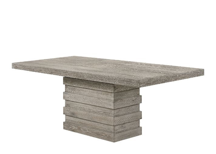 ACME Faustine Salvaged Light Oak Finish Dining Table Model 77185 - MONAVILLA