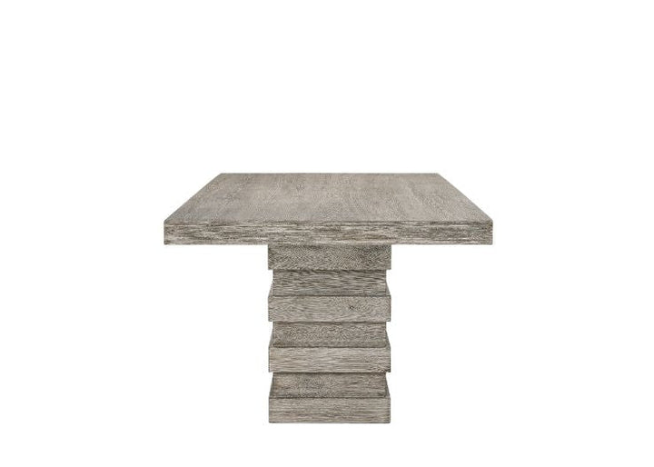 ACME Faustine Salvaged Light Oak Finish Dining Table Model 77185 - MONAVILLA