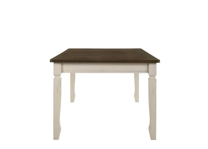 ACME Fedele Weathered Oak & Cream Finish Dining Table Model 77190 - MONAVILLA