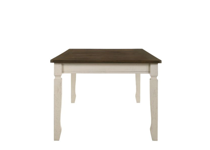 ACME Fedele Weathered Oak & Cream Finish Dining Table Model 77190 - MONAVILLA