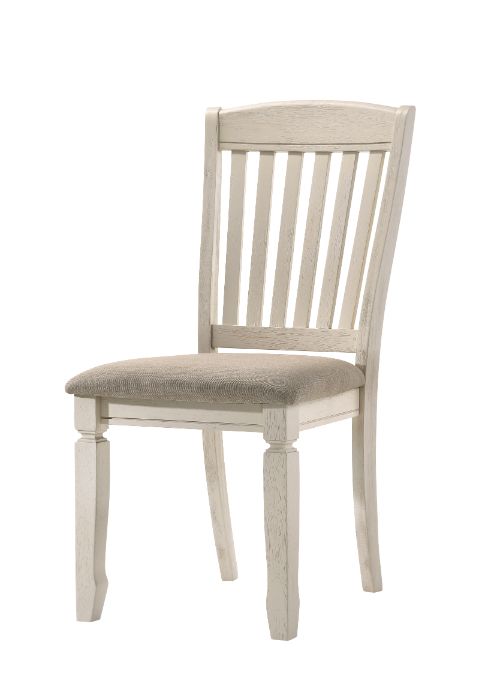 ACME Fedele Tan Fabric & Cream Finish Side Chair Model 77192 - MONAVILLA