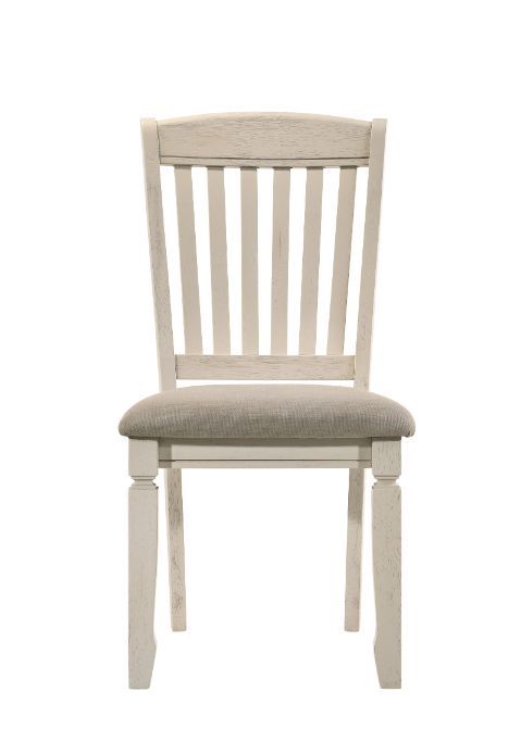 ACME Fedele Tan Fabric & Cream Finish Side Chair Model 77192 - MONAVILLA