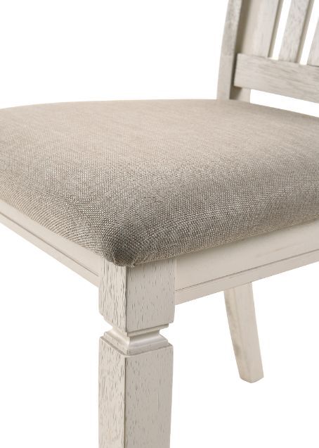 ACME Fedele Tan Fabric & Cream Finish Side Chair Model 77192 - MONAVILLA