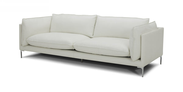 Divani Casa Harvest Modern White Full Leather Sofa - MONAVILLA