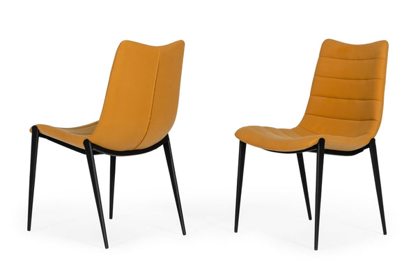 Modrest Hubbell Industrial Tan Eco Leather Dining Chair (Set of 2) - MONAVILLA