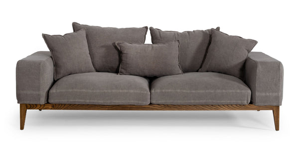 Divani Casa Corina Modern Grey Fabric Sofa - MONAVILLA