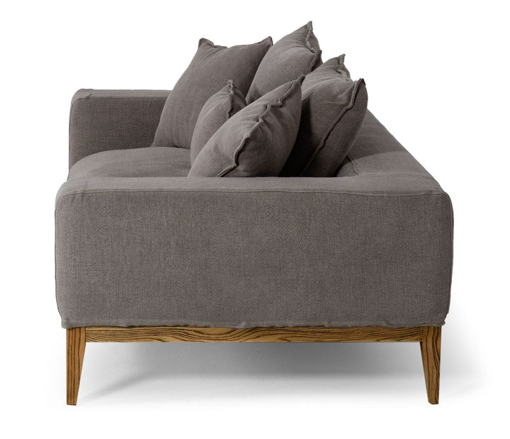 Divani Casa Corina Modern Grey Linen Loveseat - MONAVILLA
