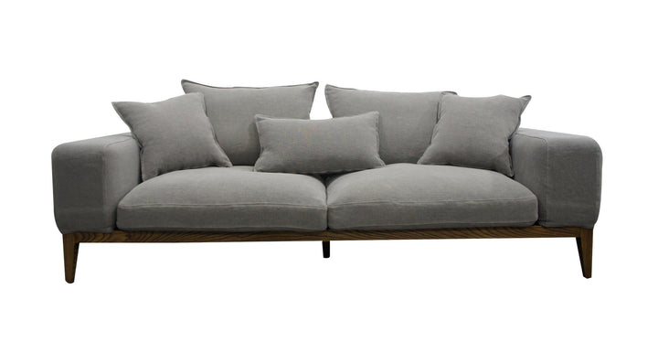 Divani Casa Corina Modern Grey Linen Loveseat - MONAVILLA