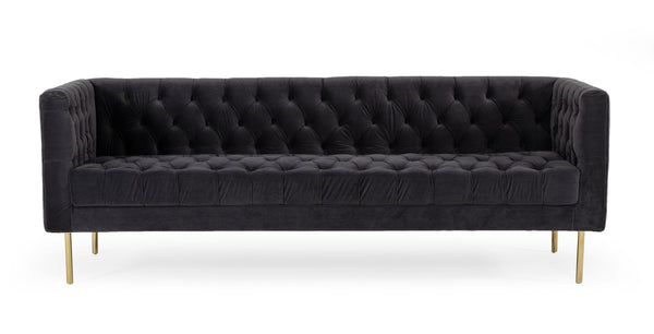 Divani Casa Chavez DK Grey Velvet Sofa - MONAVILLA