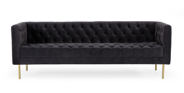 Divani Casa Chavez DK Grey Velvet Sofa - MONAVILLA
