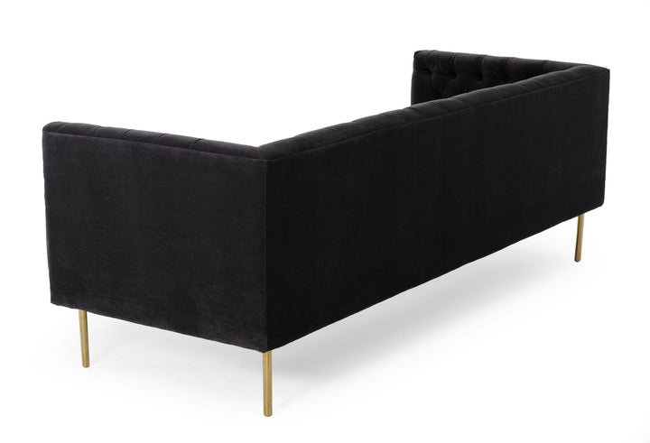 Divani Casa Chavez DK Grey Velvet Sofa - MONAVILLA
