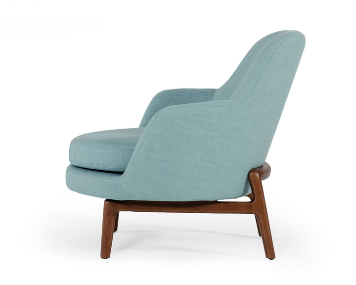 Modrest Metzler Modern Mint Green Fabric Accent Chair - MONAVILLA