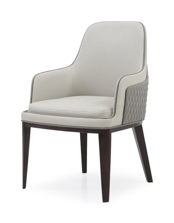 Modrest Maxwell Glam Beige and Grey Dining Chair - MONAVILLA