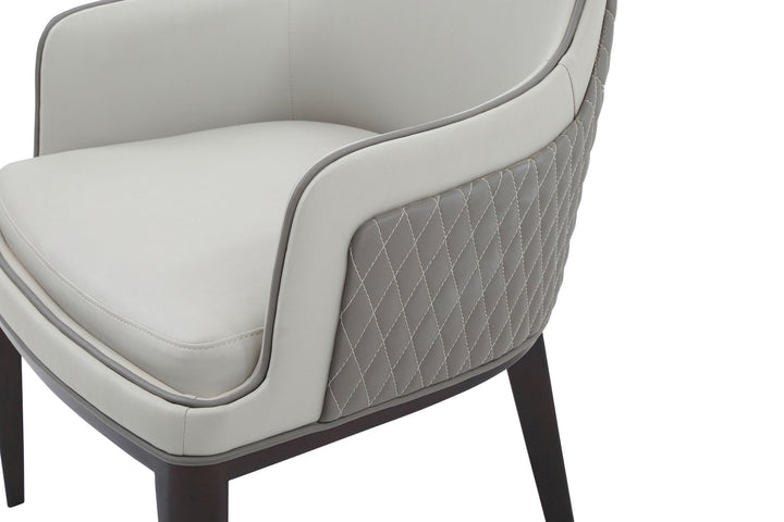 Modrest Maxwell Glam Beige and Grey Dining Chair - MONAVILLA