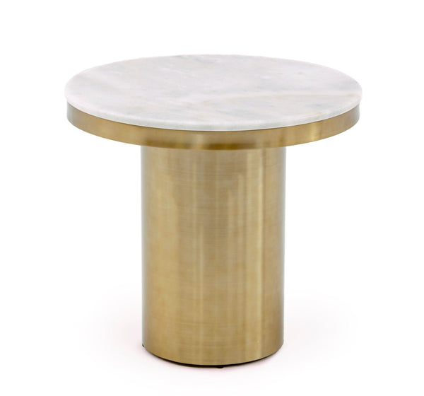 Modrest Rocky Glam White & Gold End Table - MONAVILLA