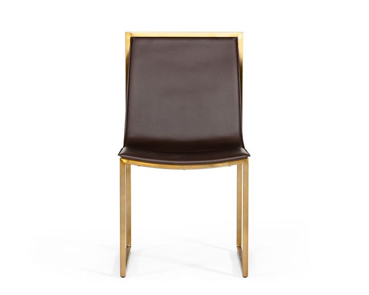 Modrest Dalton Modern Brown Leatherette Dining Chair ( (Set of 2) ) - MONAVILLA