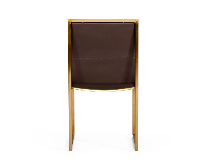 Modrest Dalton Modern Brown Leatherette Dining Chair ( (Set of 2) ) - MONAVILLA
