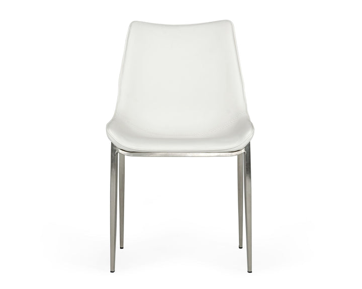 Modrest Frasier Modern White Eco Leather Dining Chair (Set of 2) - MONAVILLA