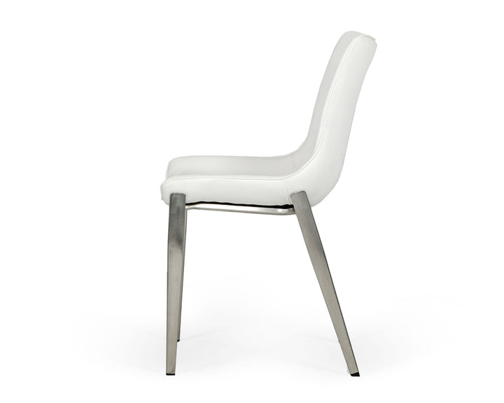 Modrest Frasier Modern White Eco Leather Dining Chair (Set of 2) - MONAVILLA
