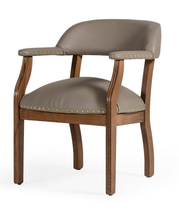 Modrest Canosa Modern Taupe Faux Leather Dining Chair - MONAVILLA