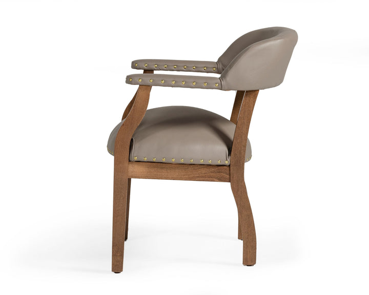 Modrest Canosa Modern Taupe Faux Leather Dining Chair - MONAVILLA