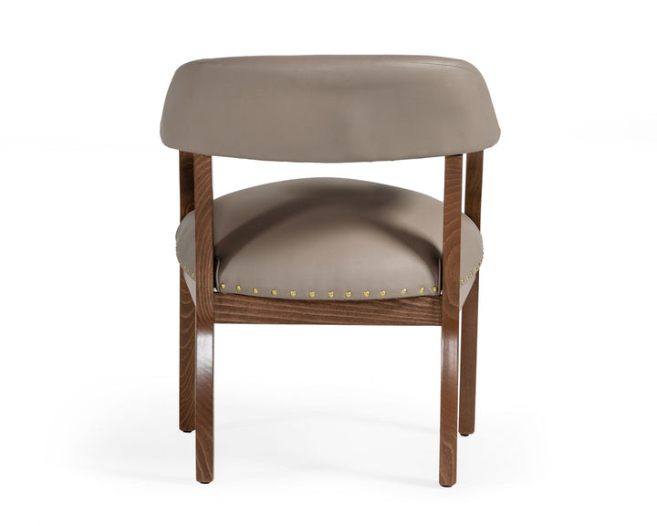 Modrest Canosa Modern Taupe Faux Leather Dining Chair - MONAVILLA