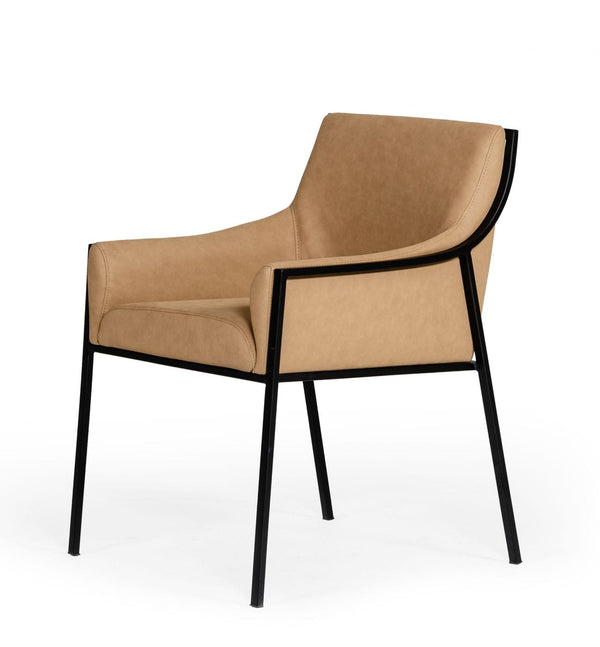 Modrest Raul Modern Suede Tan Dining Chair - MONAVILLA