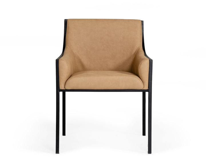 Modrest Raul Modern Suede Tan Dining Chair - MONAVILLA