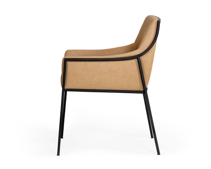 Modrest Raul Modern Suede Tan Dining Chair - MONAVILLA