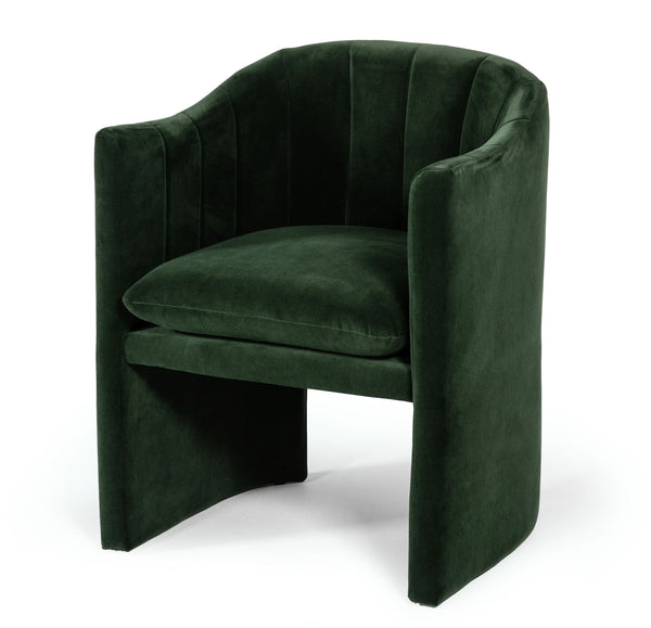 Modrest Danube Modern Jade Green Fabric Dining Chair - MONAVILLA