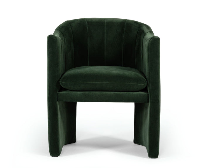 Modrest Danube Modern Jade Green Fabric Dining Chair - MONAVILLA