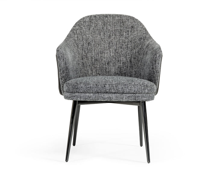Modrest Cora Modern Grey Fabric & Leatherette Dining Chair - MONAVILLA