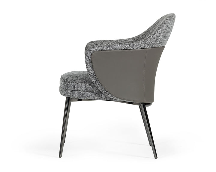 Modrest Cora Modern Grey Fabric & Leatherette Dining Chair - MONAVILLA