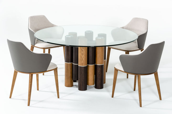 Modrest Greta Modern Glass & Walnut Dining Table - MONAVILLA