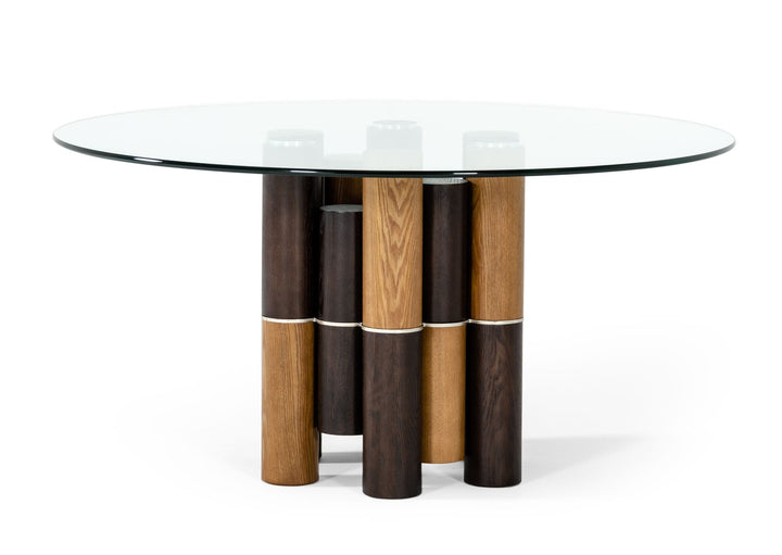 Modrest Greta Modern Glass & Walnut Dining Table - MONAVILLA