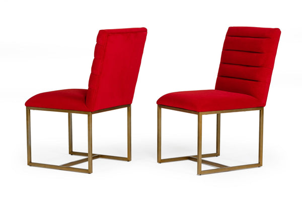 Modrest Barker Modern Burnt Orange & Brush Gold Dining Chair (Set of 2) - MONAVILLA