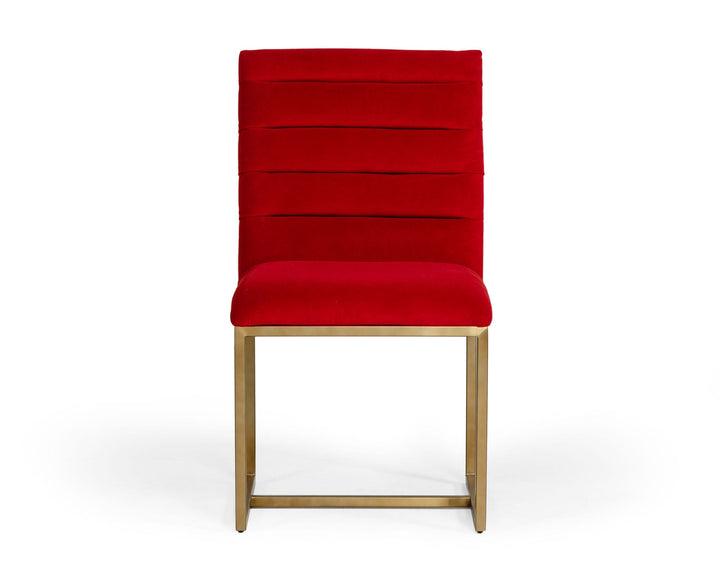 Modrest Barker Modern Burnt Orange & Brush Gold Dining Chair (Set of 2) - MONAVILLA