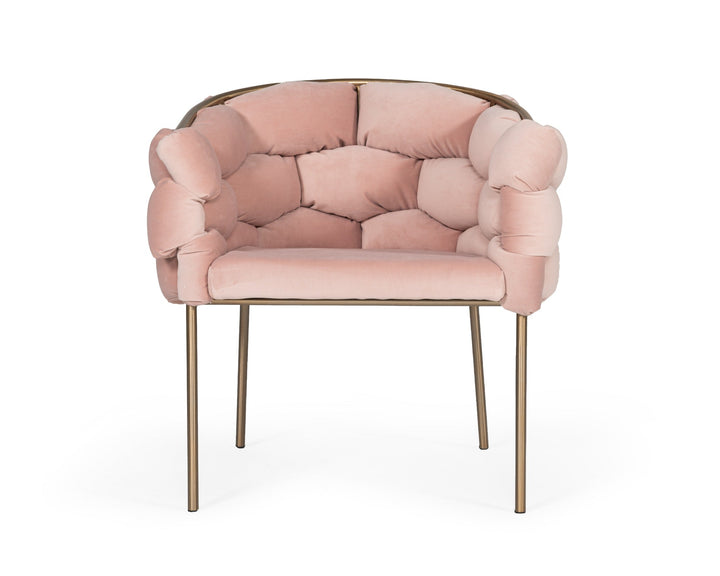 Modrest Debra Modern Pink Fabric Dining Chair - MONAVILLA